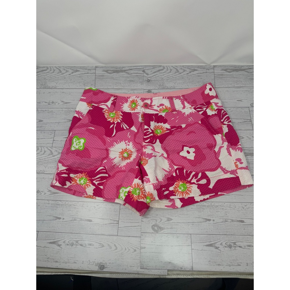 Lilly Pulitzer Women's Pink Floral‎ Print Shorts Size 0 Used